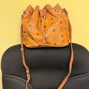 MCM Tan Monogram Shoulder Bag